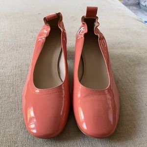 Everlane “The Day Heel” in coral patent leather